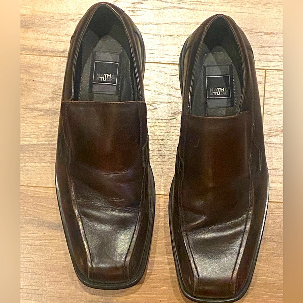 Men’s Brown Leather Trim Dress Shoes